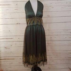 Adrianna Papell NWT Tulle Halter Dress embellished